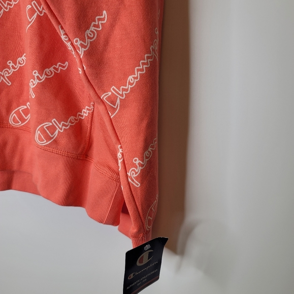 Champion Womens Orange NWT Allover Logo Crew Neck - Picture 3 of 7